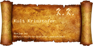 Kult Krisztofer névjegykártya